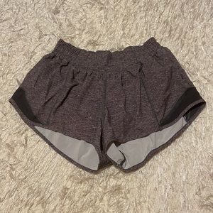 Gray Lululemon hotty hot shorts